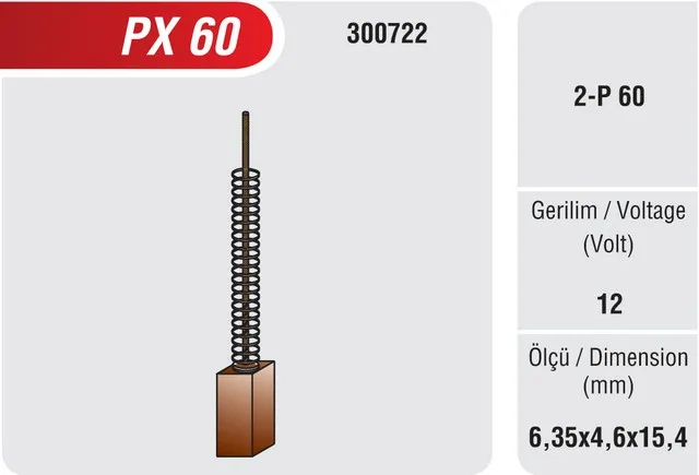PX-60 MEGA ŞARJ KÖMÜRLERİ..4.5*6*15