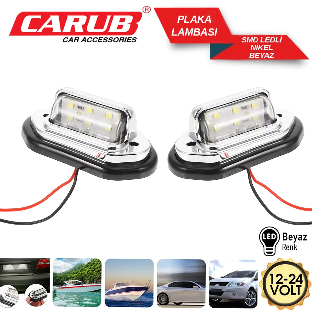 CARUB PLAKA LAMBASI 12-24V NİKEL SMD BEYAZ432 27 66
