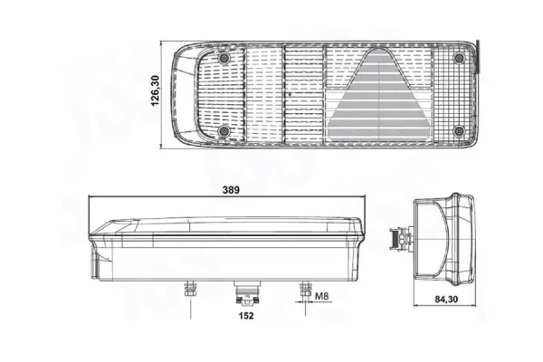 IŞIKSAN 1032LK-PTK CARGO STOP LAMBASI KABLOLU PETEKLİ
