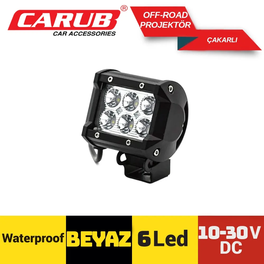 CARUB OF ROAD PROJEKTÖR 6 LED ÇAKARLI       301 05 91