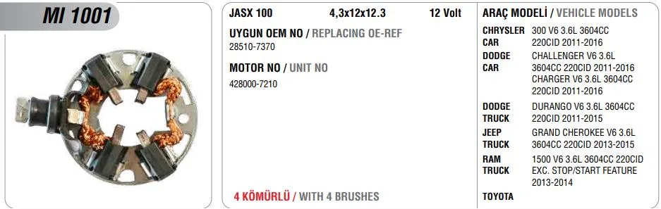 DODGE CHYRSLER KÖMÜR YUVASI   MI 1001