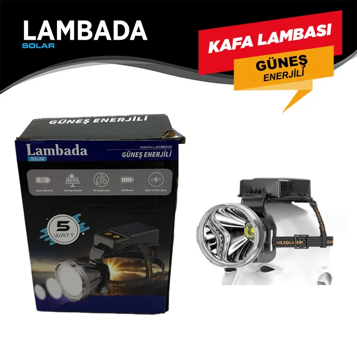KAFA LAMBASI COB 5W SOLAR ŞARJLI 3 FONKSİYONLU   445 60 34