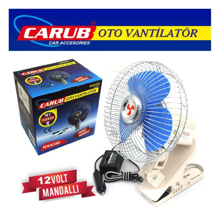 VANTİLATÖR 12V 10 INC MANDALLI CARUB 640 04 04