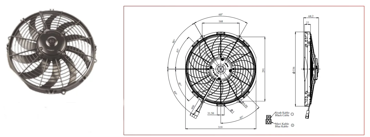 KORMAS  YASSI ORTA  EMİCİ 24V FAN
