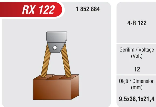 RX 122 MARŞ KÖMÜRÜ..   9,5*38*21  C550-C570