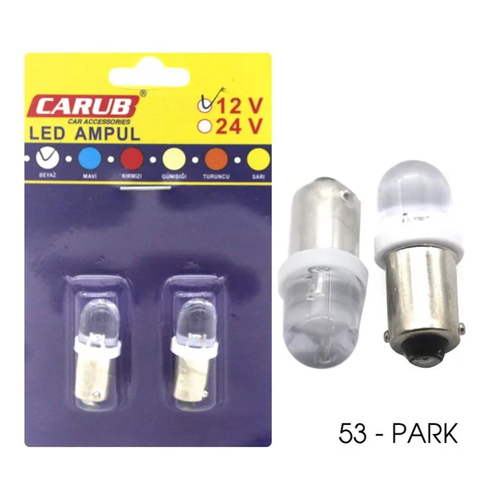 12V 4W 53 AMPUL LED MAVİ-BEYAZ-KIRMIZI-SARI ADET..