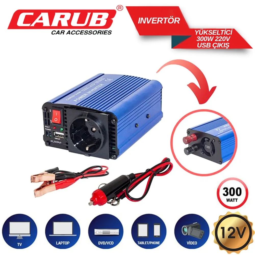 CARUB İNWERTÖR 12V 300 W                 462 18 54