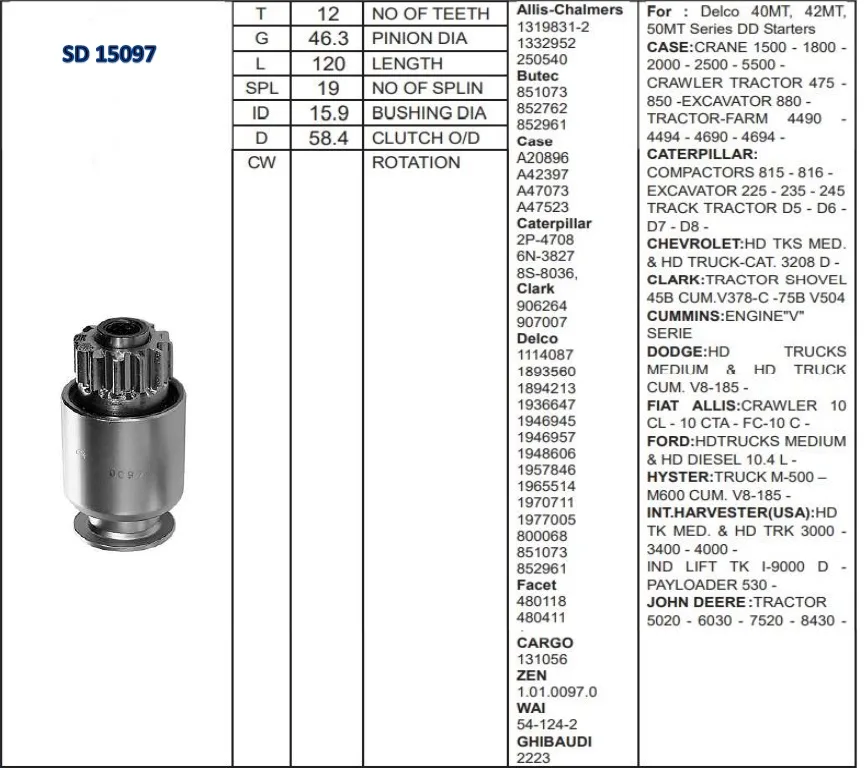 CATERPIL 42 MT MARŞ DİŞLİSİ 12 DİŞ   GPA45SD15097