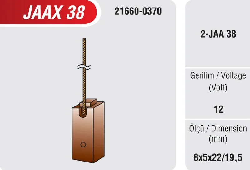 JAAX 38 MİTS ALTERNATÖR KÖMÜRÜ 5*8*22 C240