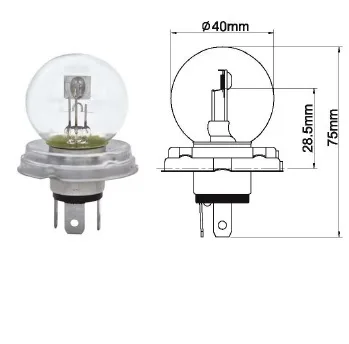 12 V 45-40  45T  3 FİŞLİ AMPUL ....001040.....