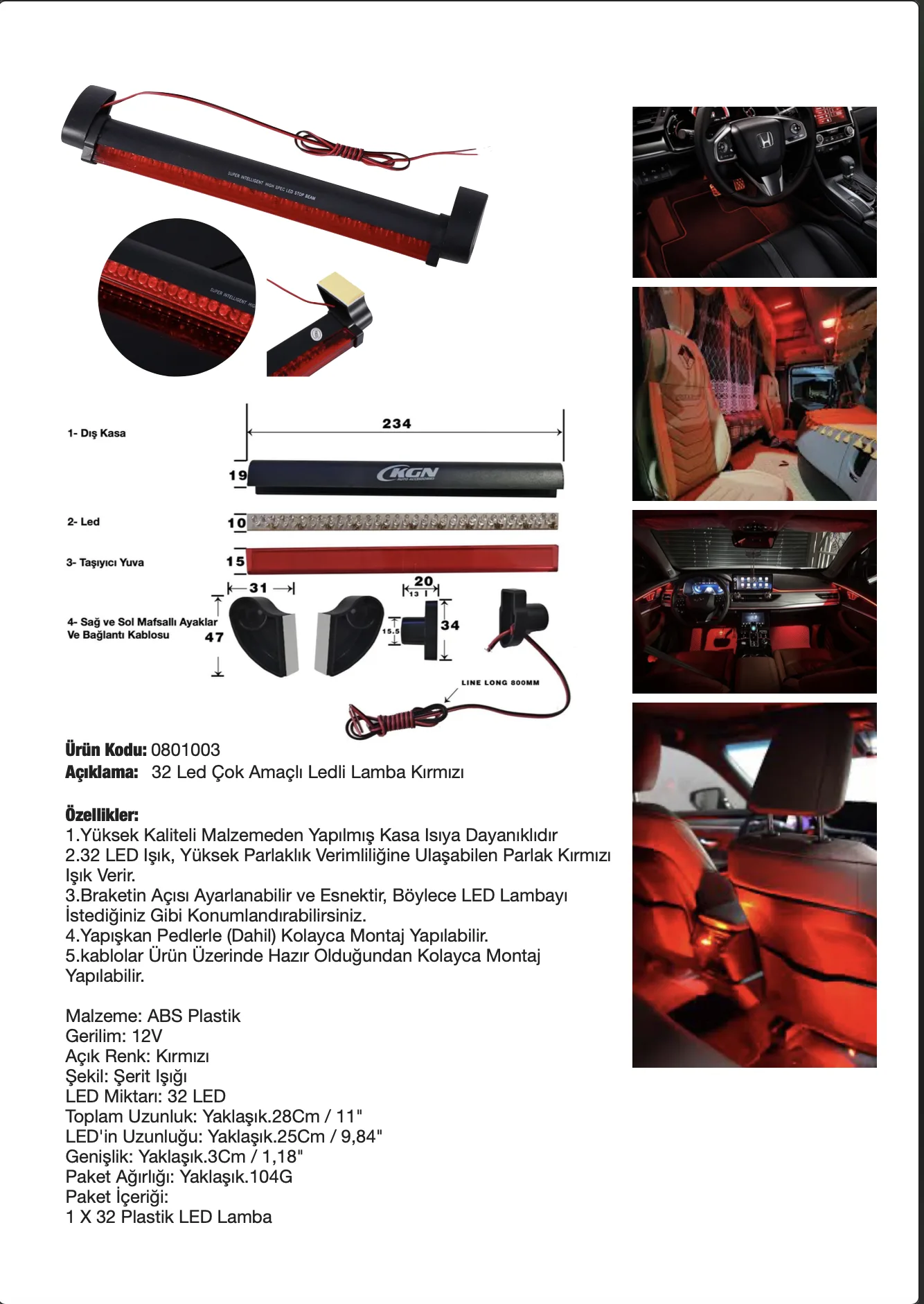 İLAVE STOP 32 LED