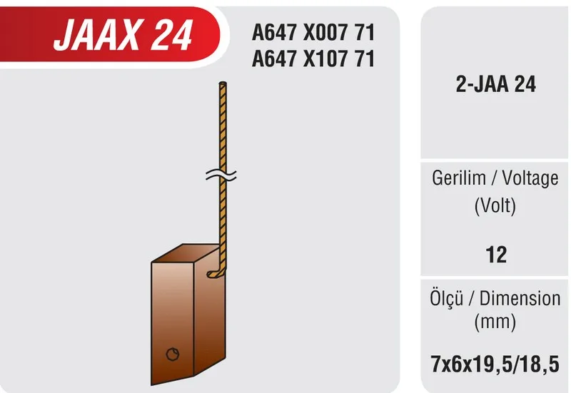JAAX 24 MAZDA ALTERNATÖR KÖMÜRÜ(6*7*20  C270