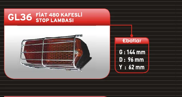 FİAT STOP/PARK LAMBA 640 TİPİ SAC KAFESLİ
