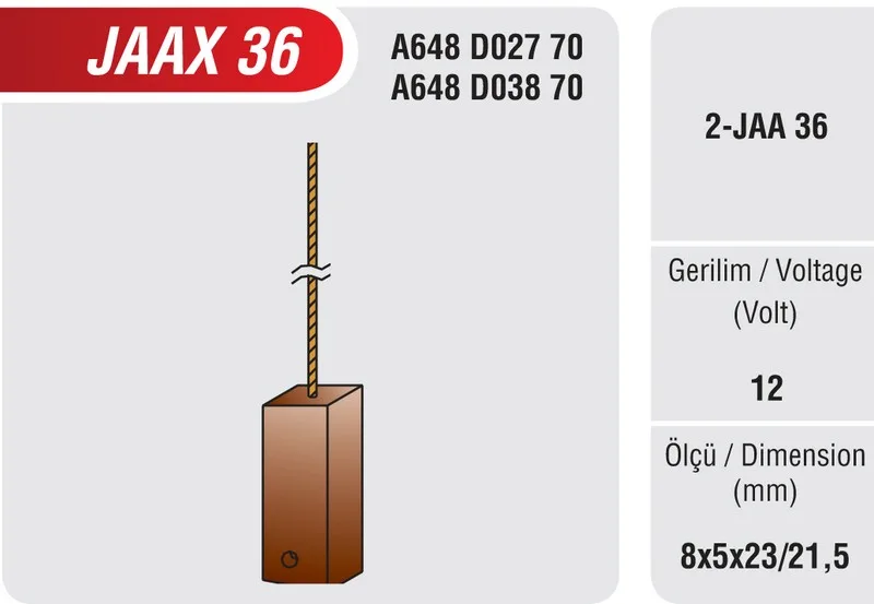 JAAX-36 ALTERNATÖR KÖMÜRÜ
