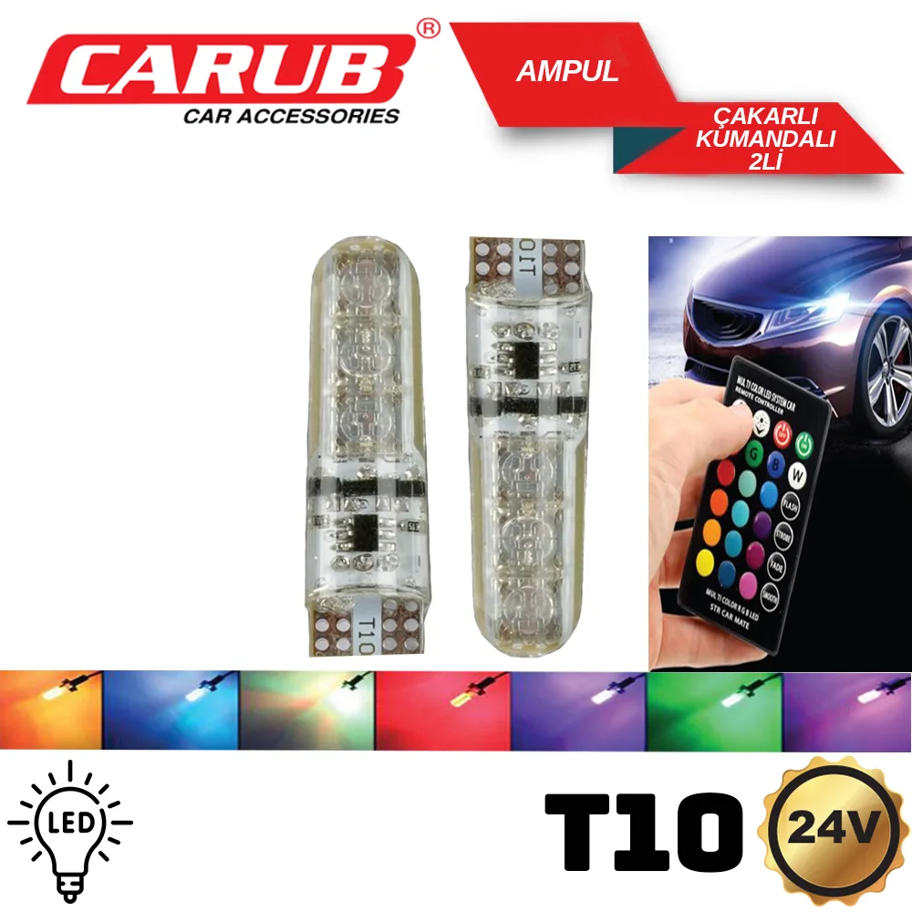CARUB 12V T10 53 DİPSİZ ÇAKARLI KUMANDALI